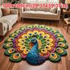 Soft Peacock Carpet Non-slip Bathroom Floor Mat Portable Blanket  for Living Room Tea Table Bedside