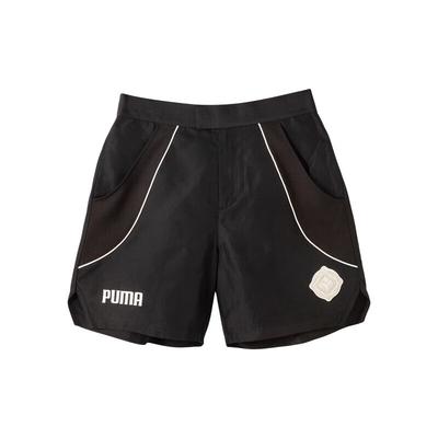 Logo Pattern Elastic Waist Mid-Length Casual Shorts Unisex Shorts Black 628249-01