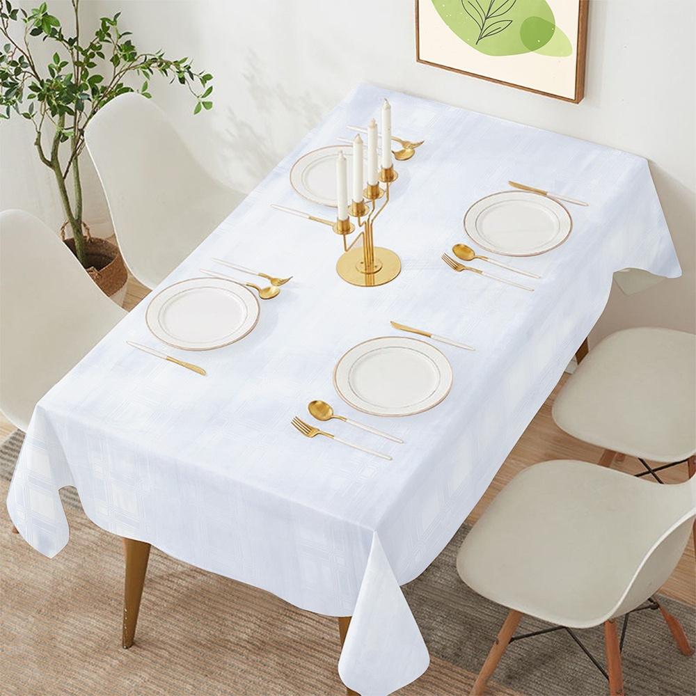 Tablecloth White Classic Traditional Decorative Ornate Stain-resistant 180x130cm