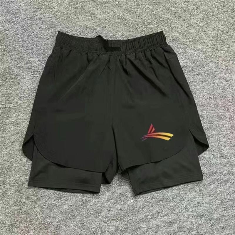 Wolan Professional Track and Field Training Quick-Dry Running Shorts, Fitness Sports Shorts with a Fake Two-Piece Design and Anti-Exposure Lining M, 50KG чёрный