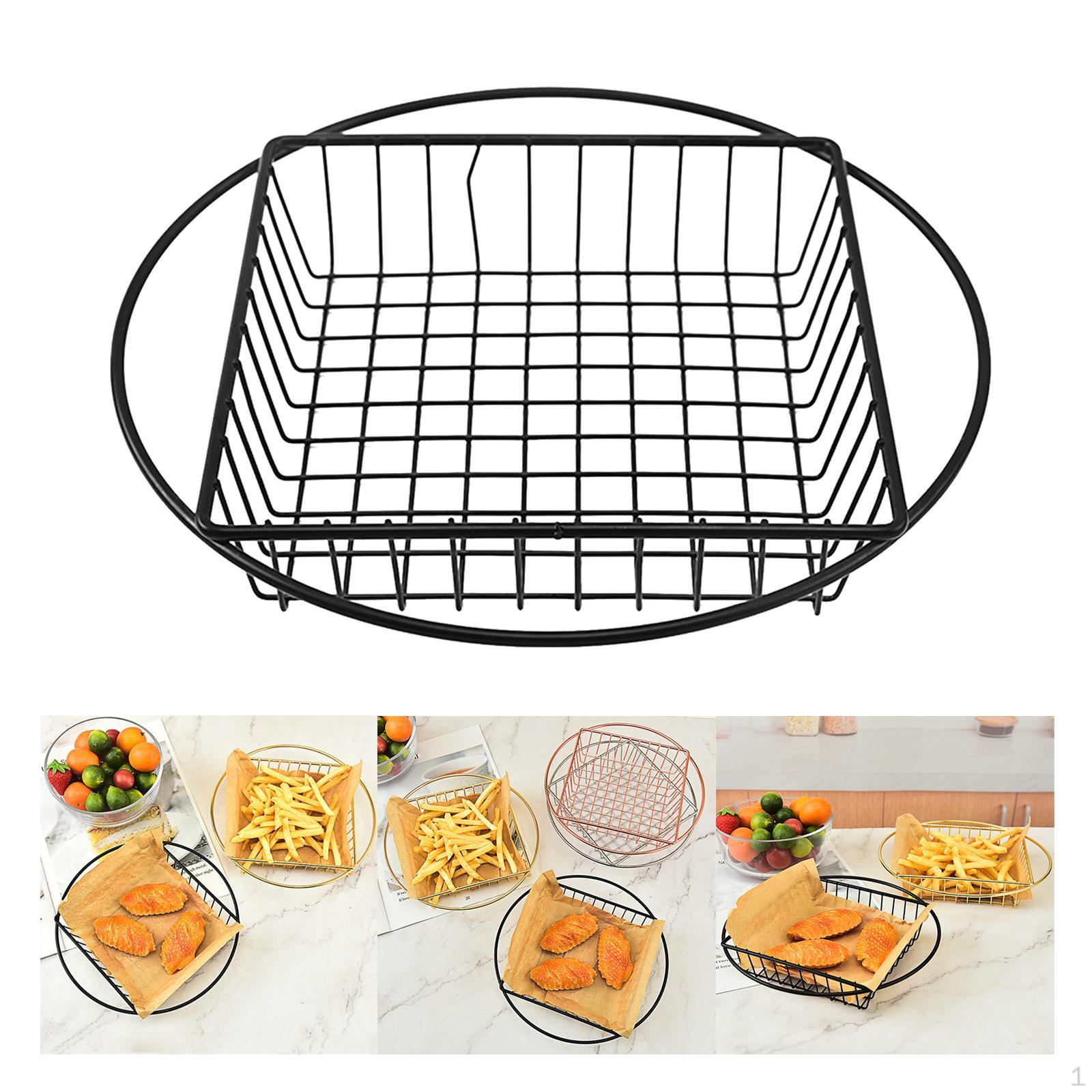 

Корзина для жарки чипсов Портативная кухонная утварь Многоцелевое хранение жареной курицы чёрный