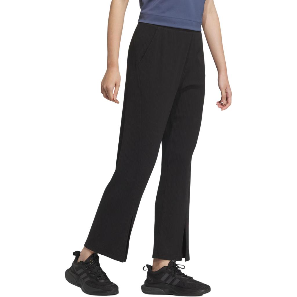 Adidas Lounge Wide Leg Knit Joggers Casual Pants Women's Black JJ3604