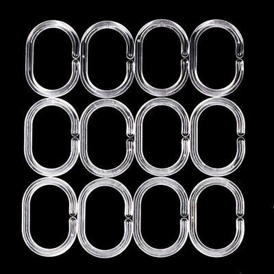 Dicke Transparente Duschvorhangringe, PS-Material, 12er-Pack