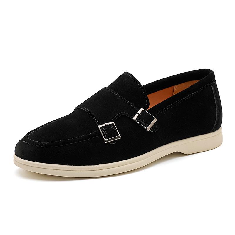 Men s Large Size Suede Loafers - Soft Sole Casual Slip-on Shoes Size 41
