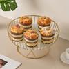Yousheng Metal Wire Fruit Basket Round Mesh Fruit Bowl with Marble Texture Tray Modern Decorative Bread Snacks Serving Bowl for Kitchen Countertop