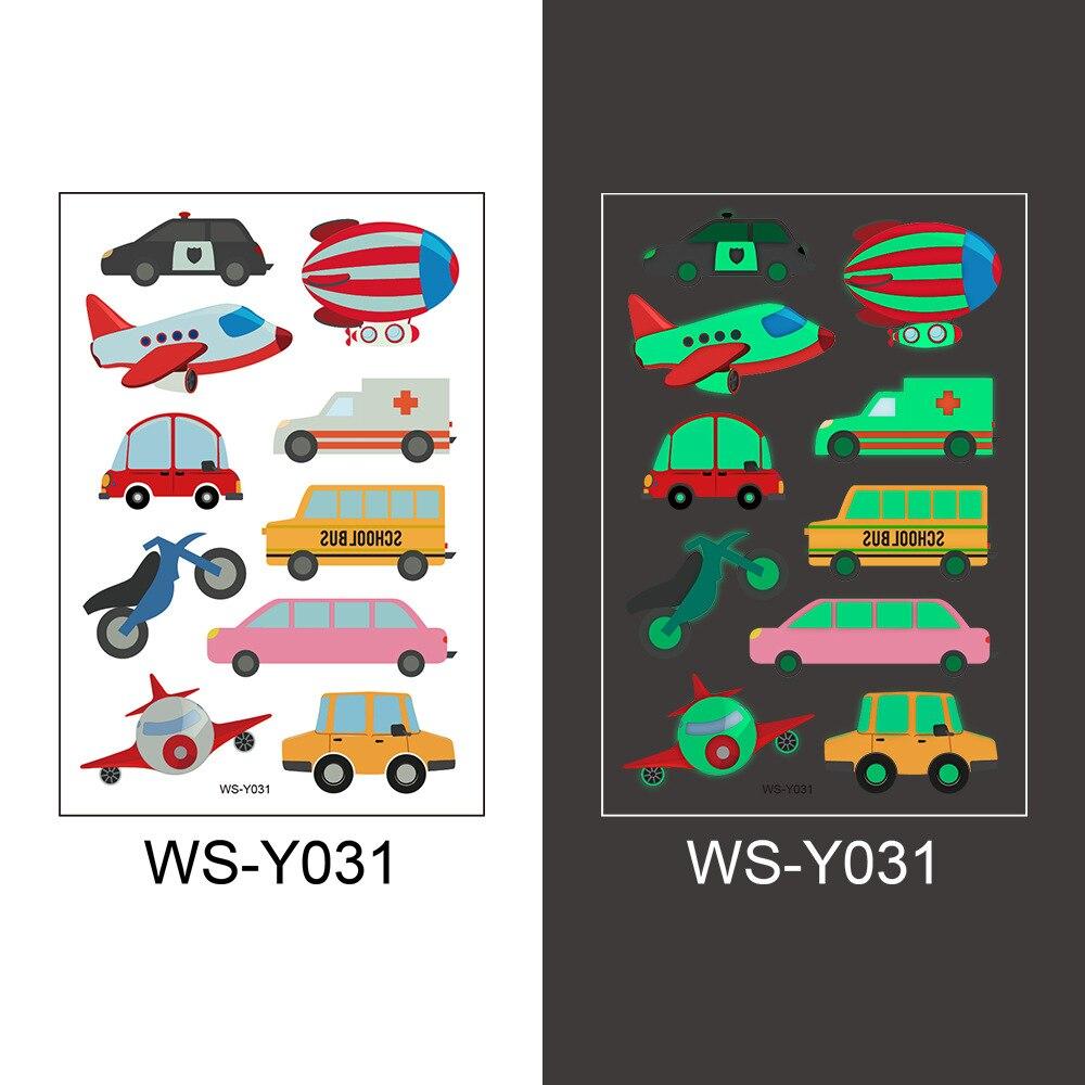 Kids Tattoo Stickers Luminous Temporary Fake Tattoos Glow Paste on Face Arm Leg for Children Body Art Mermaid Sticker