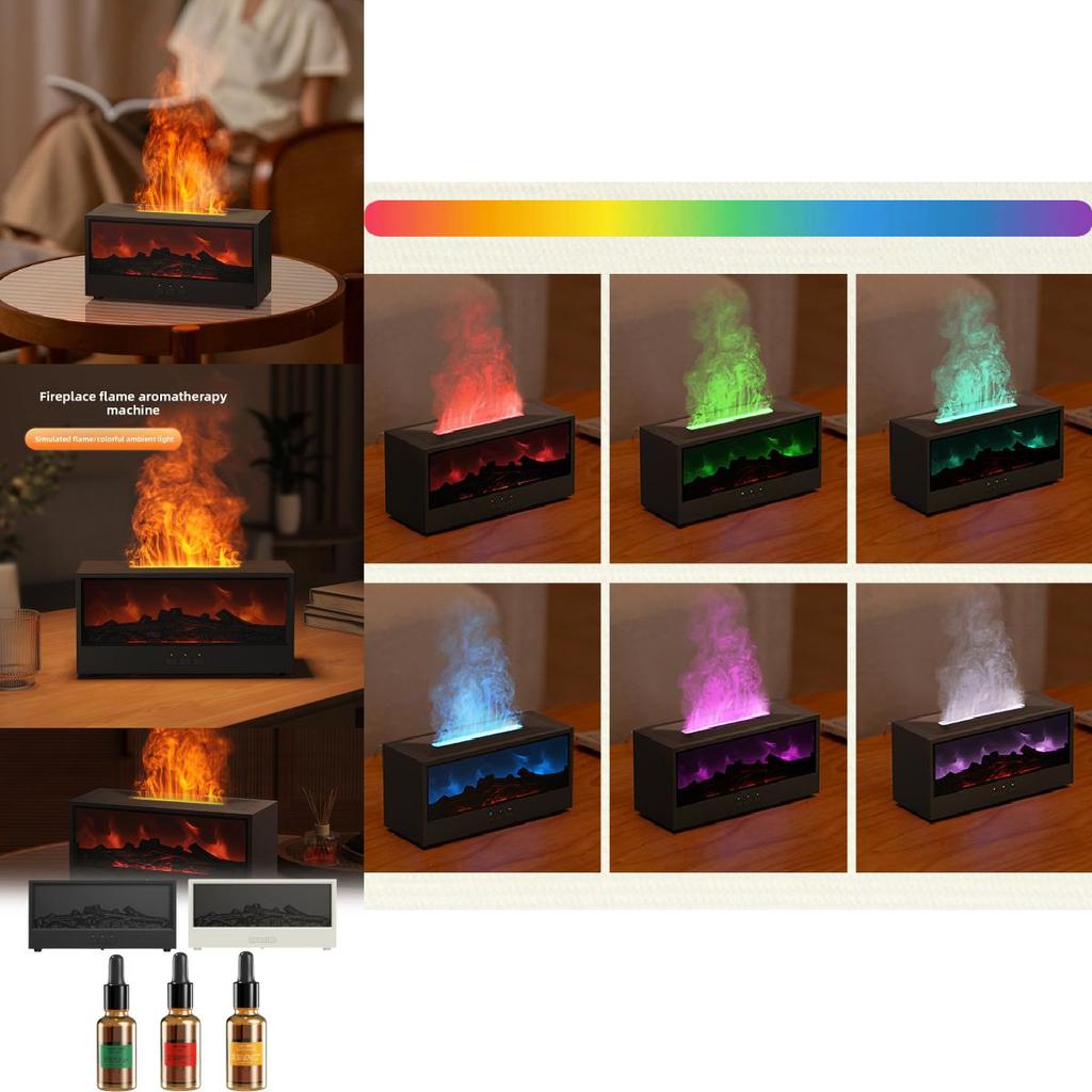 Crossborder Fireplace Aromatherapy Machine With 3d Flame Usb Rechargeable For Home And Office Use