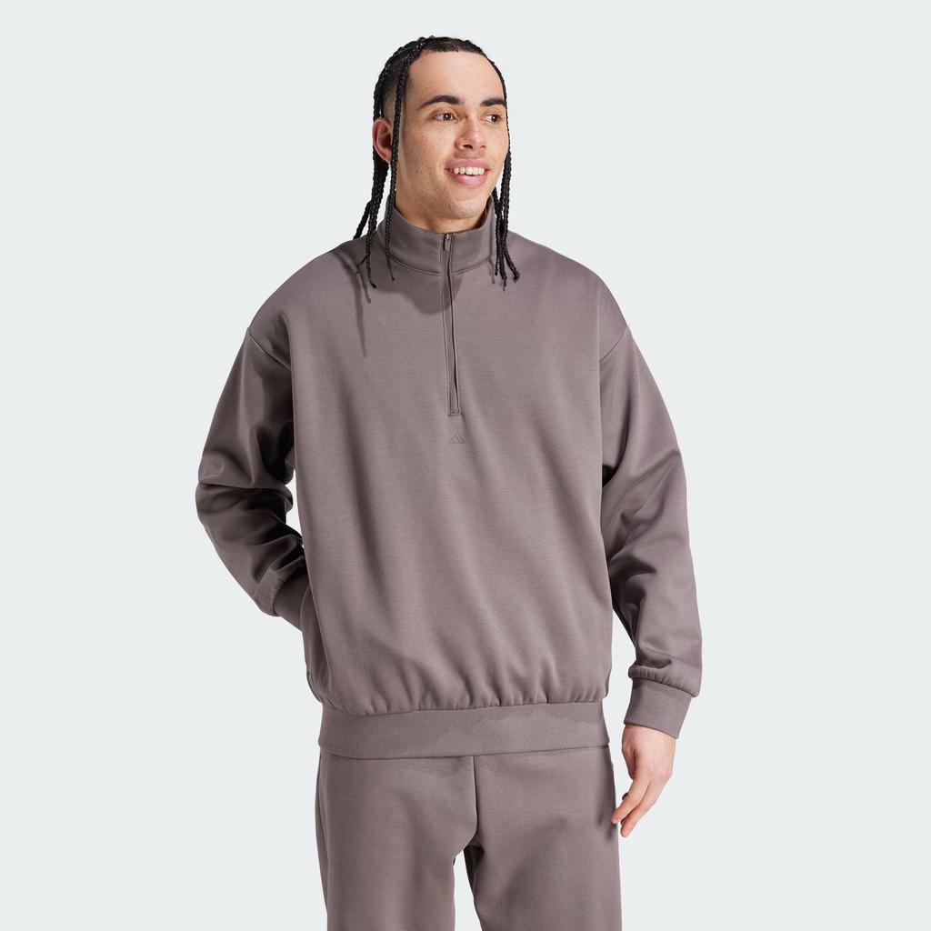 adidas The 2024 Collection Chapter 02 Logo Half-Zip Stand Collar Sweatshirt Unisex Tops Charcoal-Grey IW1627