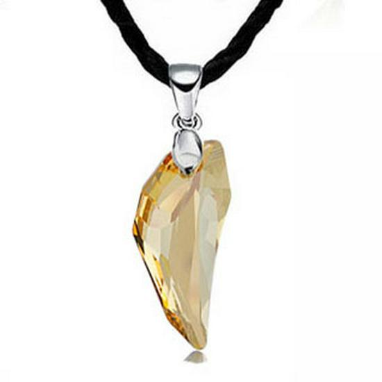 T27 Wolfszahn Kristall Partner Anhänger Halskette für Damen & Herren - Schmuckgeschenk im koreanischen Stil