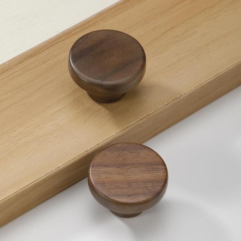 8pcs Wooden Drawer Handles - Sturdy Cabinet Knobs Designed for Single Hole Installation On Dressers, Wardrobes, Kitchen Cabinets