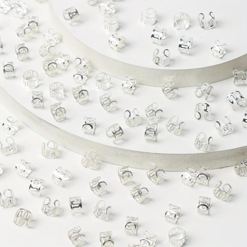 40pcs Metal Cuff Clips Dreadlocks Beads Hair Braiding Hair Braid Tubes Hollow Out Hair Ring Women