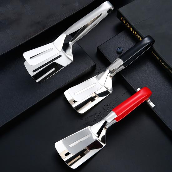 Cooking Spatula Ergonomic Handle Stainless Steel Spatula Tongs Multi-Functional BBQ Tool for Home Kitchen