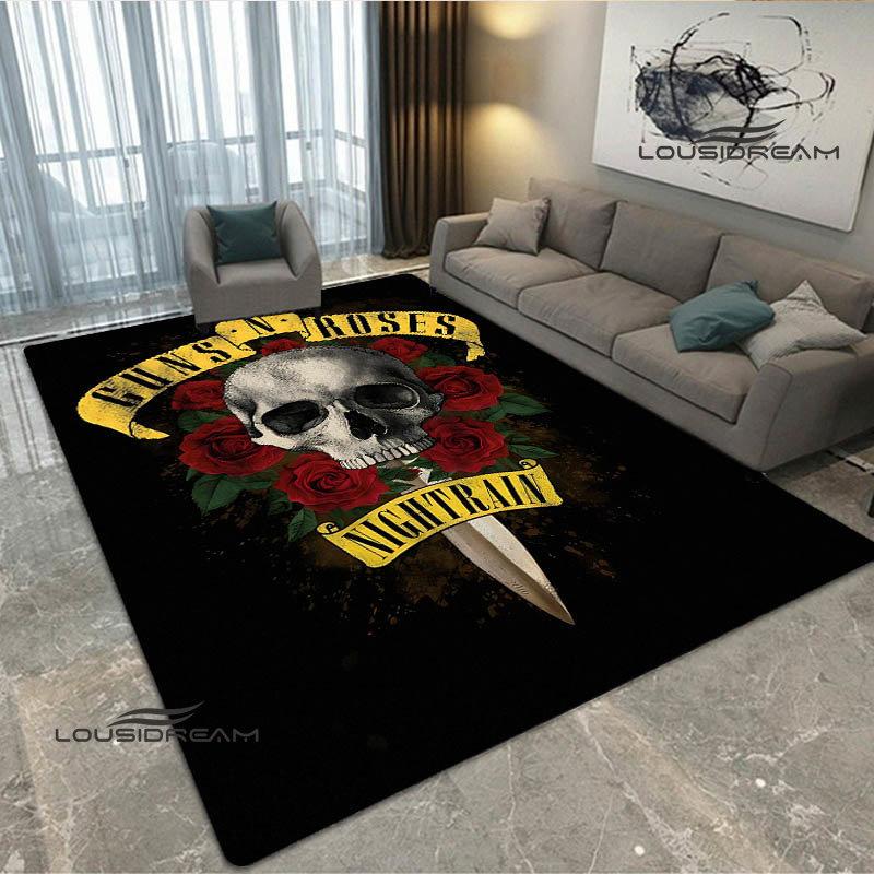 Guns n'roses band retro print carpet fashion home decoration non -slip carpet photography propsmal area rug birthday gift