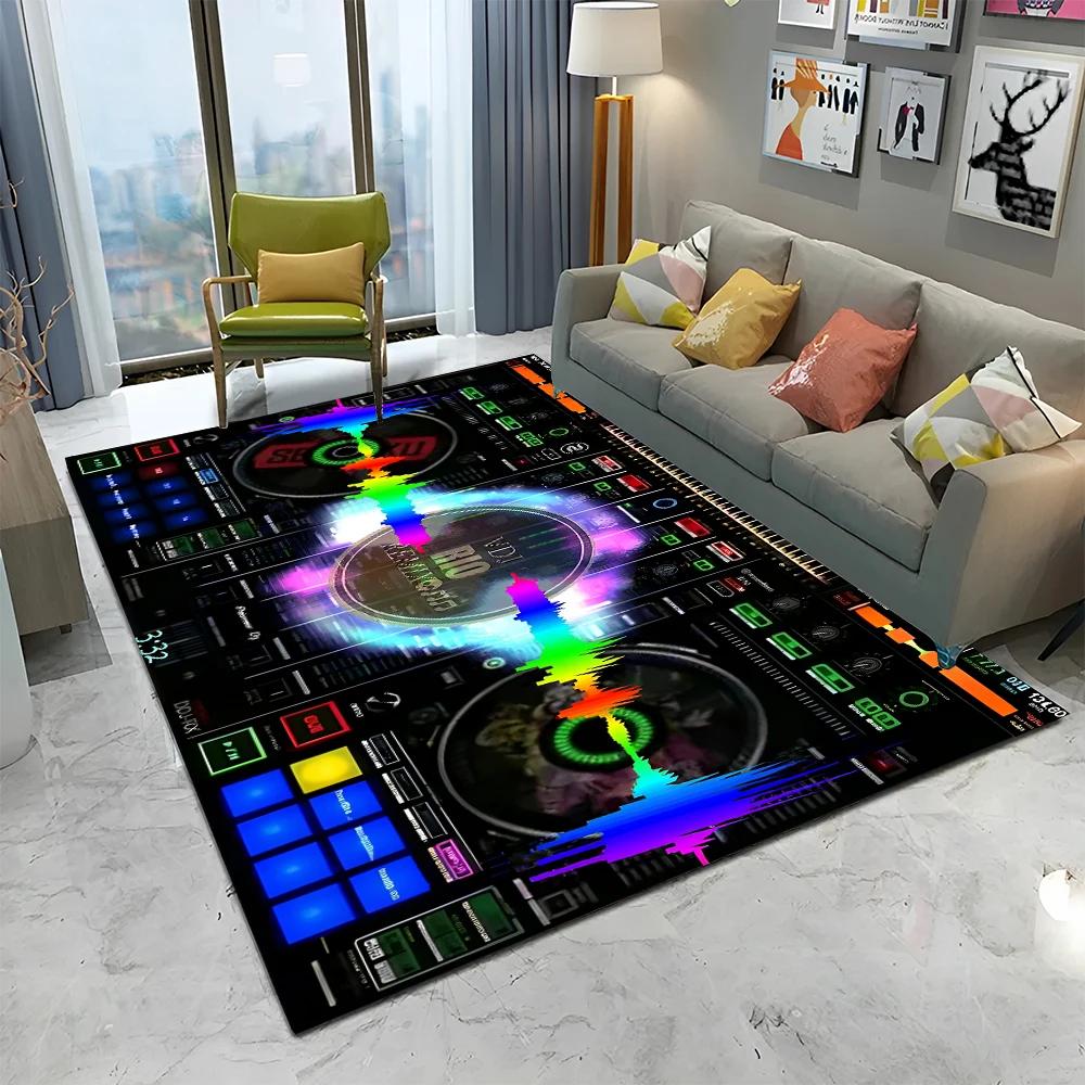 3D DJ Music Screen Keyboard Cartoon Carpet Rug for Home Living Room Bedroom Sofa Doormat Decor,Child Area Rug Non-slip Floor Mat