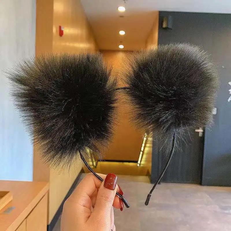 Sexy Spitzen Katzenohren Stirnband mit Tupfen - Niedliche Kätzchen Haarspange Accessoire für Frauen