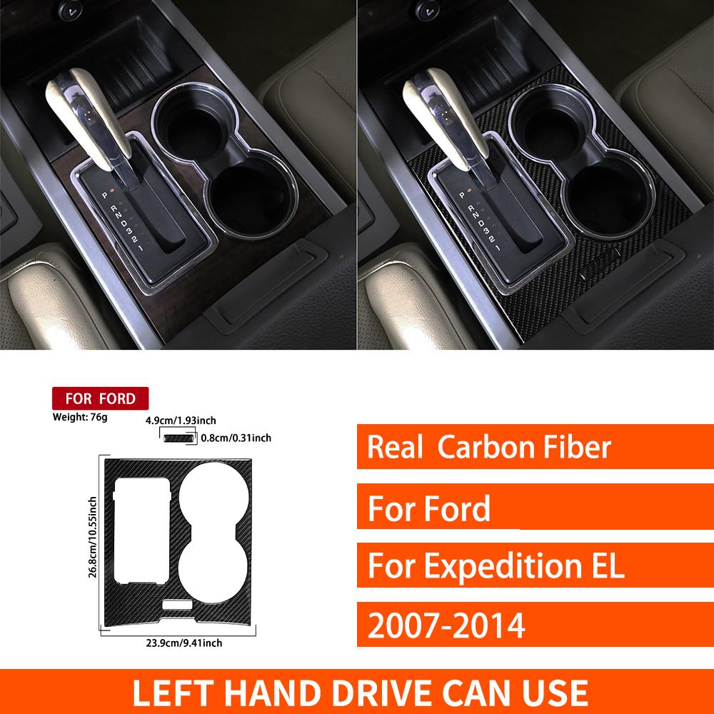 For Ford Expedition 2007-2014 Real Carbon Fiber Stickers Centre Radio AC CD Gear Shift Door Panel Car Accessories Decorative