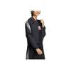 adidas Logo Buchstaben Print Drei Streifen Kapuzenpullover Damen Jacken Schwarz HI6825