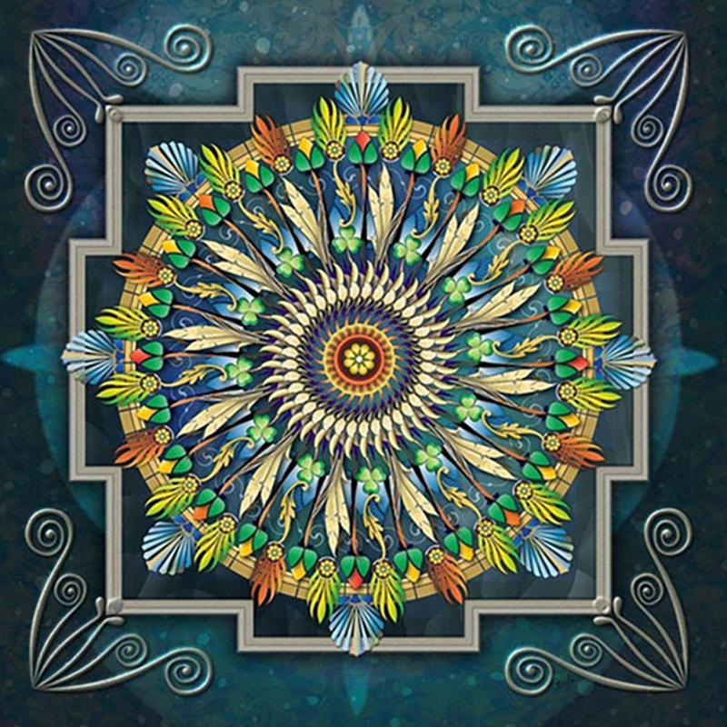 

5D алмазная живопись Мандала цветок DIY полный круглый стразы дрель наборы для вышивки крестиком Алмазная вышивка подарок на Новый год Full Round 20x20CM