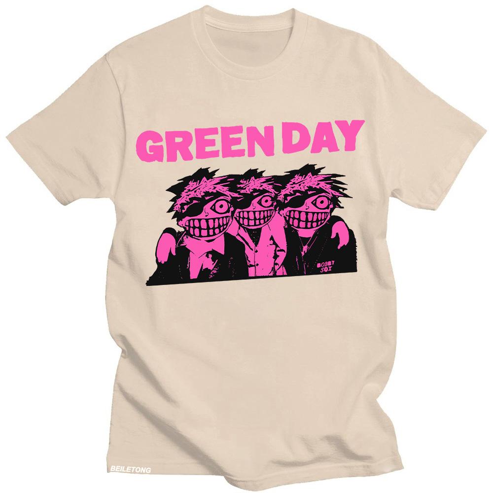 2025 Summer Green Day Rock Artist Tshirt Green Day Alternative Song Dilemma Mens New Harajuku Pure Cotton Aesthetic Tshirt