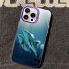 Ocean Animal Cute Dolphin Phone Case For iPhone 16 15 14 13 12 11 Pro Max X XR XSMAX 8 7 Plus Matte Shockproof Back Cover