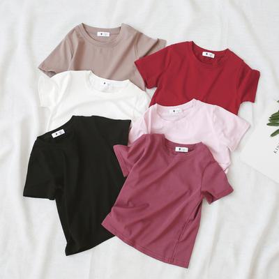 Candy Color T Summer New Boys' Basic Solid Color Top, Girls' Baby Versatile Half Sleeved Cotton T-shirt
