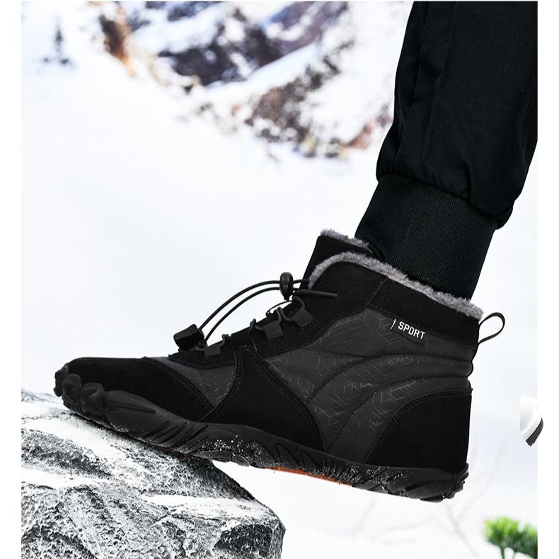 Cotton Shoes, Outdoor Sports Shoes, Men's Velvet Warm Cotton Shoes, Wear-resistant and Anti Slip Snow Boots, Hiking Shoes