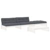 VidaXL Salon de Jardin avec Coussins 4 pcs, Canapé avec Dossier, Ensemble de Meubles avec Table Basse Patio Terrasse, 3186138