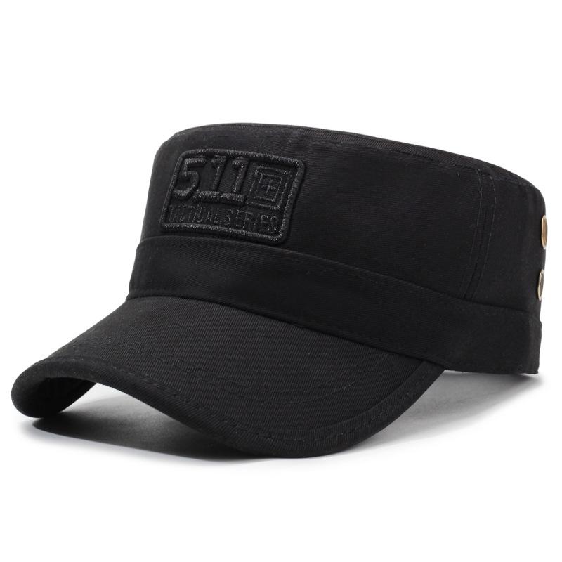 

Spring Autumn Men s Flat Top Hat Camouflage Outdoor Sports Cap Embroidered Letter Sun Protectionhat чорний