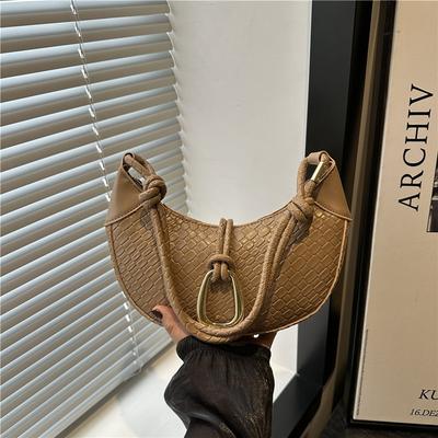 Sac motif tressé marée méthode sac bâton femme nouveau sac à main sous le bras sac croissant polyvalent texture sac à bandoulière