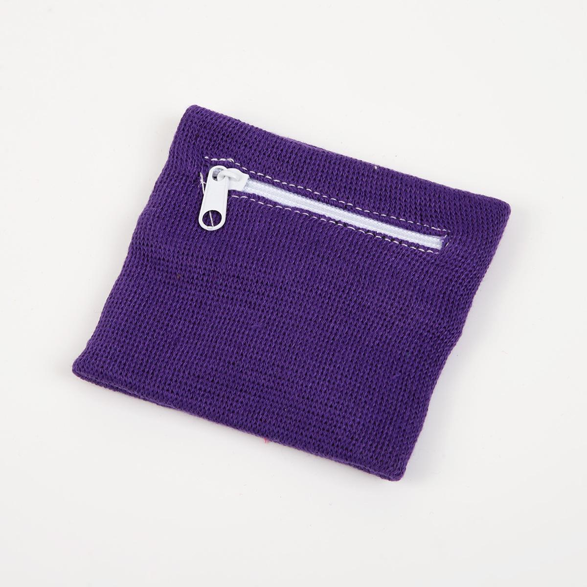 

Дышащая хлопковая спортивная защита запястья с карманом на молнии для бега и езды на велосипеде фиолетовый