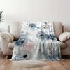 Vintage Dragonfly Dandelion 2D Flat Flannel Blanket, Ultra-Soft All-Season Bedspread with Artistic Plant Pattern Home Decor