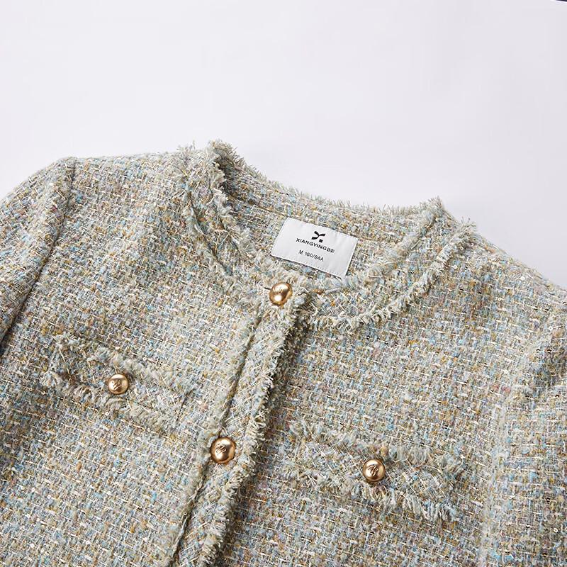 Xiangying Elegant French Style Short Tweed Jacket