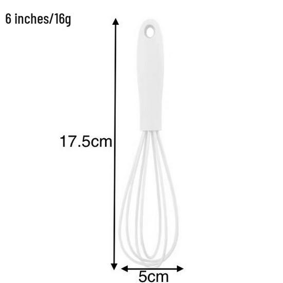 

6-дюймовый мини-силиконовый венчик для взбивания яиц для детей - миксер для пищевого крема, инструмент для выпечки белый
