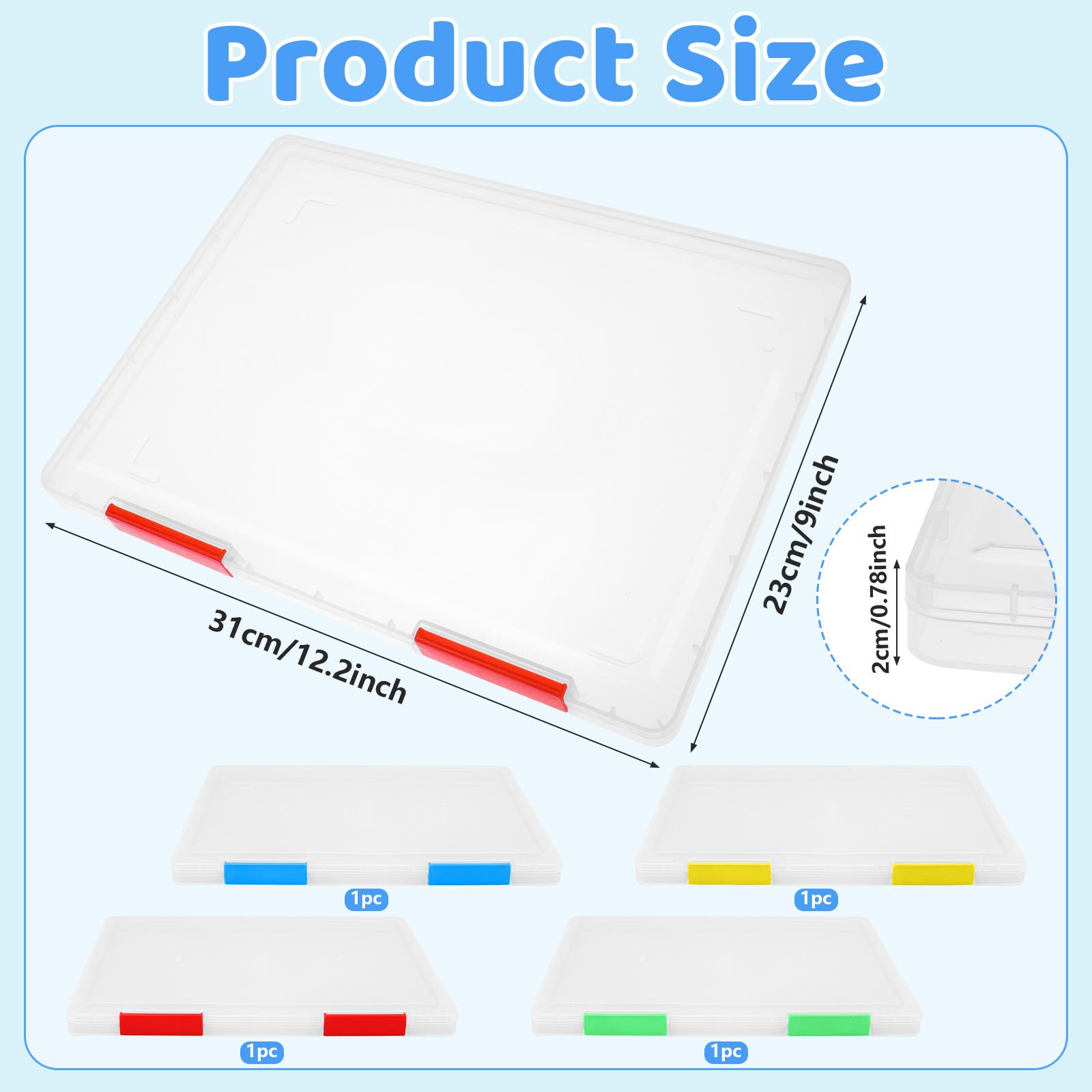 4 Pcs Clear A4 File Box Plastic Clear Box Files A4 Storage Box With Lids A-4 Paper Storage Box With Buckle For File Transparent A