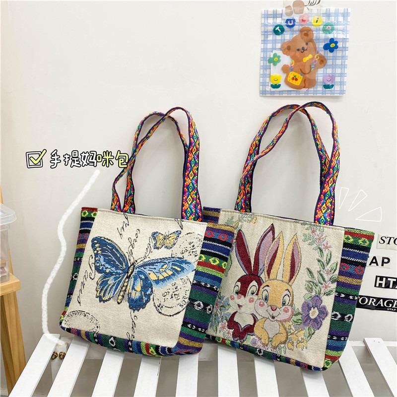 Handbag women's new retro embroidery large-capacity cloth bag Chaoqin shoulder crossbody