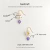 Handmade Purple Crystal Flower Earrings: Fresh Forest Style, Elegant and Classy Jewelry for Women