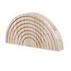 Wooden Wall-mounted Flower Rack Minimalist Handmade Semicircle Wall Planter with Foam Wall Storage Rack Wall Decors