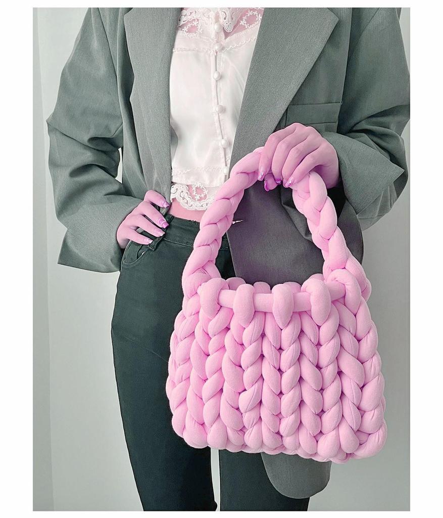 Icelandic Wool DIY Chunky Knit Korean-Style Tote Bag