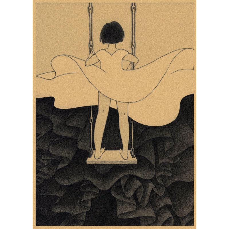 Retro Japanese Girl Poster by Akino Kondo - Free Shipping