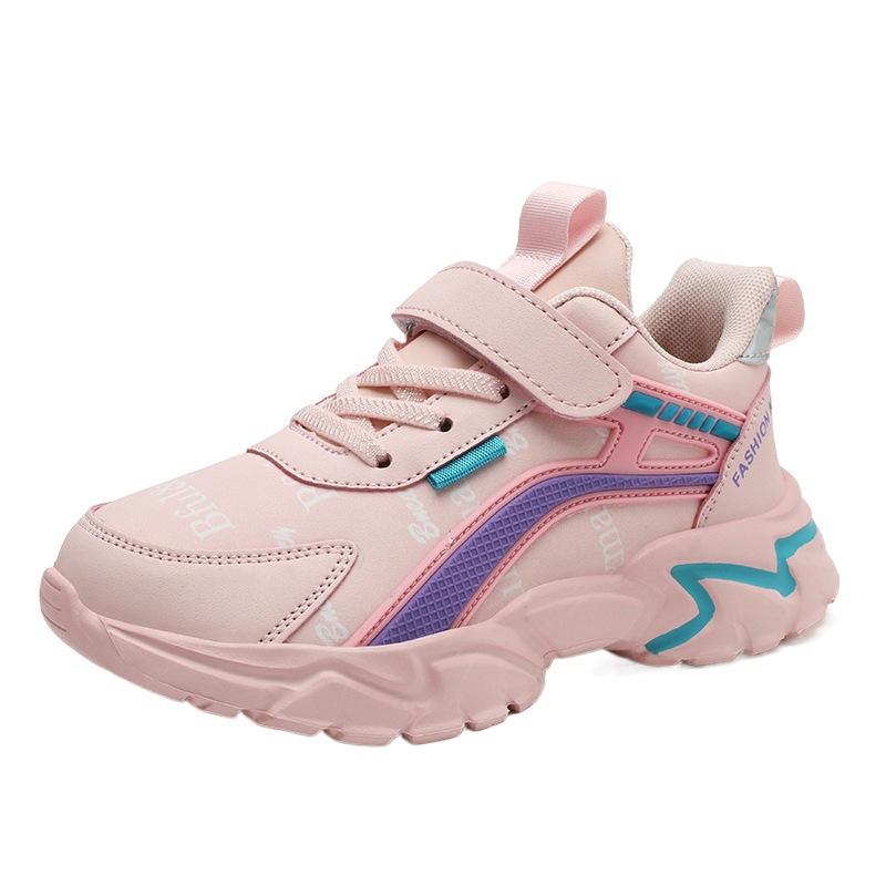 Soft sole waterproof new leather surface boys dad shoes sports shoes casual year girls lightweight classmates autumn and winter