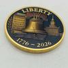 United States 1776-2026, Zinc Alloy, Gold-plated, Eagle Commemorative Medal, Creative Bell, Coin, Commemorative Coin