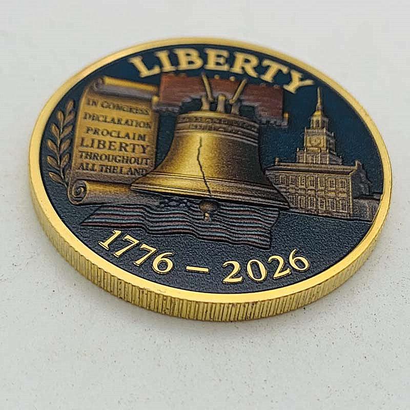 United States 1776-2026, Zinc Alloy, Gold-plated, Eagle Commemorative Medal, Creative Bell, Coin, Commemorative Coin
