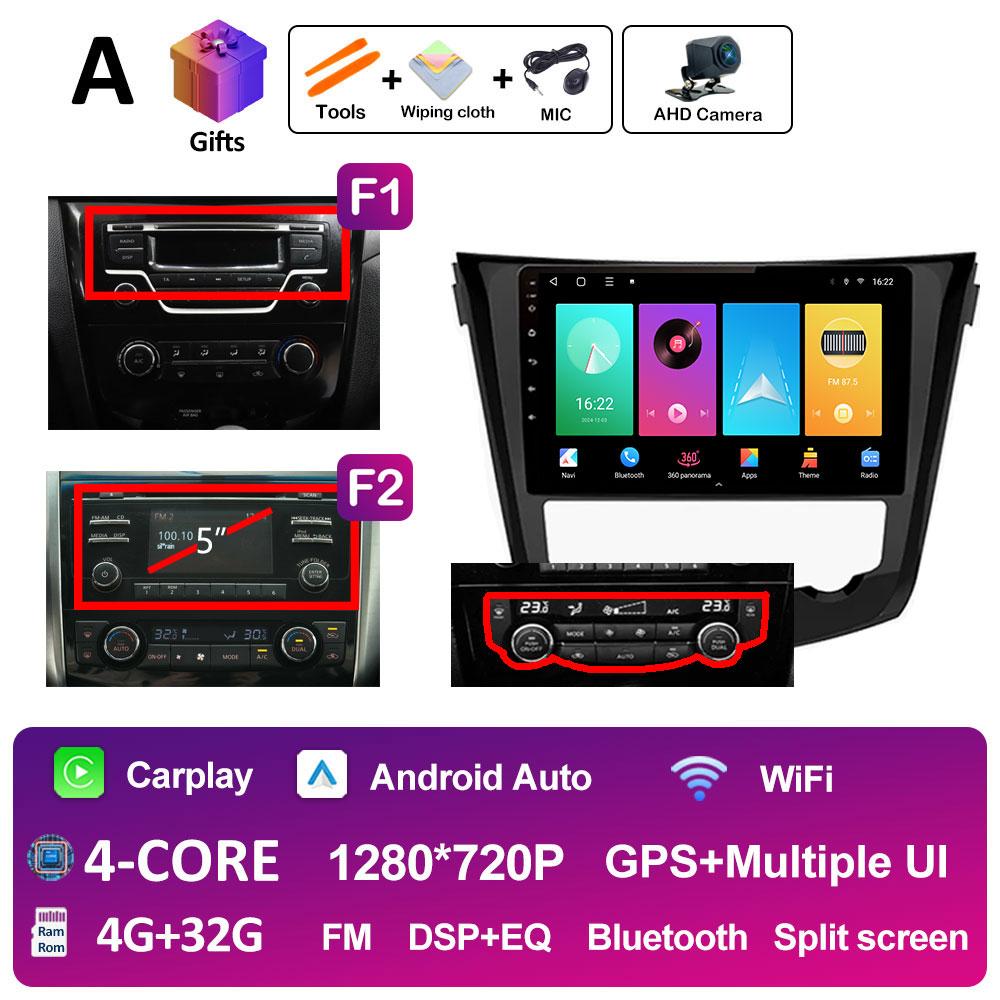 For Nissan Qashqai J11 Nissan X trail T32 2014 2015 2016 2017 Car Multimedia Audio Player Smart System GPS Navi QLED IPS Screen
