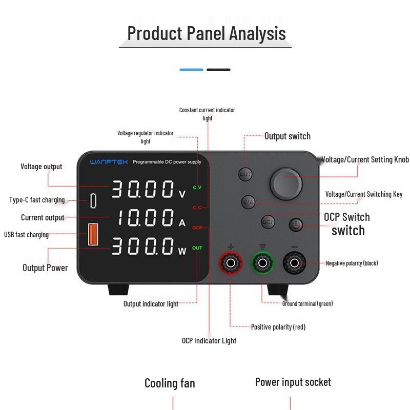 Adjustable DC Regulated Power Supply TPS3010 for Mobile Phone Repair and Battery Charging