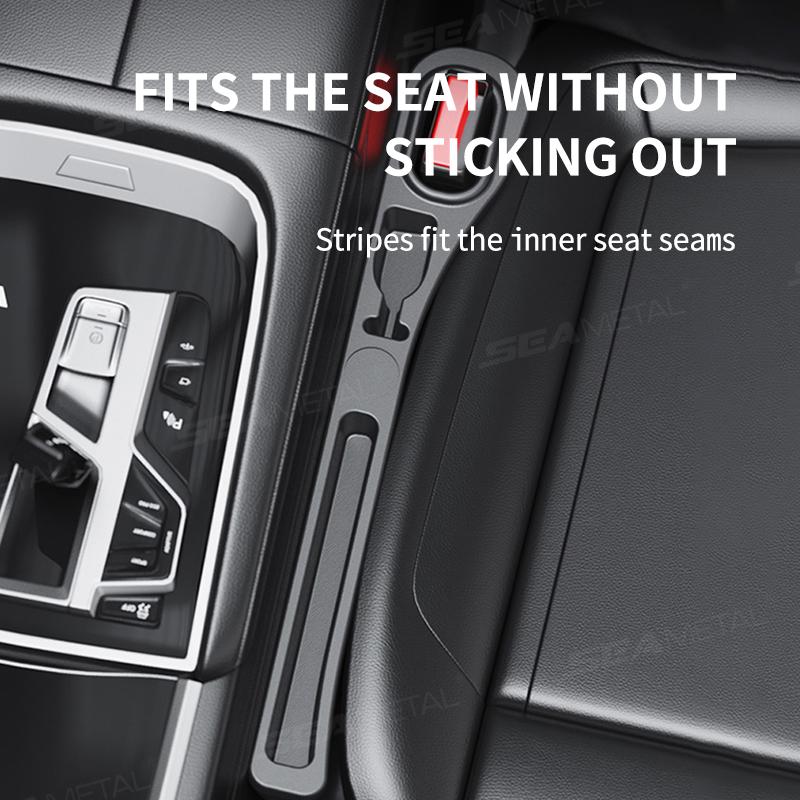 SEAMETAL Upgraded Car Seat Gap Filler 2Pcs Center Console Side Crevice Filler Strip Elastic Seat Gap Filling Strip Drop Blocker
