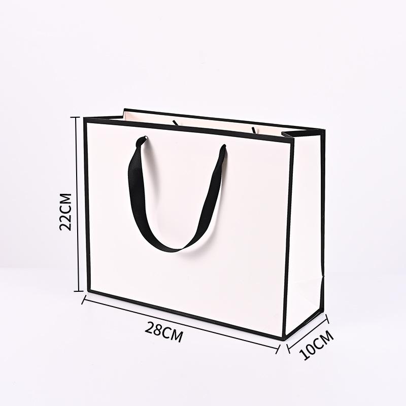 Bolsas Tote com Borda Dourada Sacos de Papel com Alça Artesanato DIY Caixas de Presente para Roupas Sacos com Borda Preta Sacos para Presente de Aniversário, Natal, Casamento e Madrinha