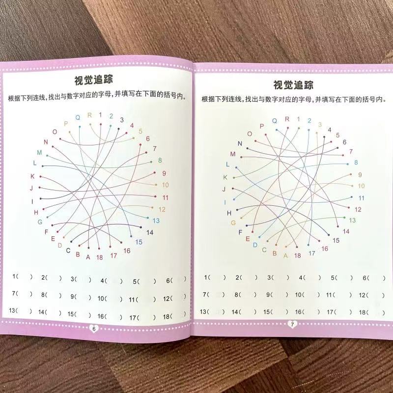 Preschool Visual Perception Activity Book, 46 Pages Magic Letter & Number Tracking Maze, Early Learning Brain Toy