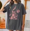 Dragon Castle Graphic Tee, Distressed Pink Medieval Art, Gothic Fantasy Print