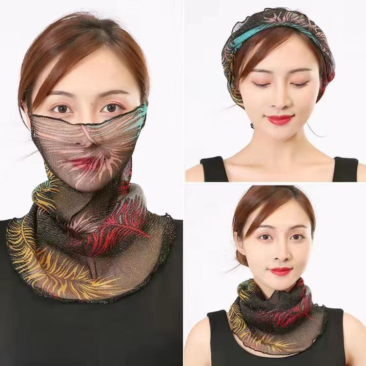 Women's Silk Scarf: Lightweight Sunscreen Veil, Neck Protection, Autumn/Winter Fashion Accessory.