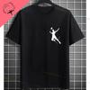 Unisexs Casual Crew Neck Tshirt With Geometric Badminton Players Print Fashion Shortsleev Cotton Tshirt Allseason Sportswear